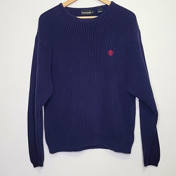 Timberland Heavy Knit Navy Blue Sweater, Size M - Picture 1 of 9